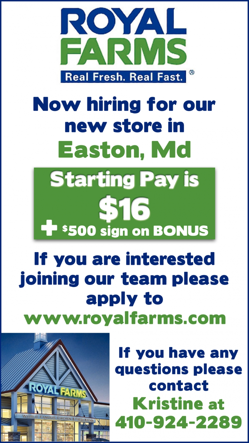 Now Hiring For Our New Store Royal Farms Now Hiring For Our New Store Royal Farms