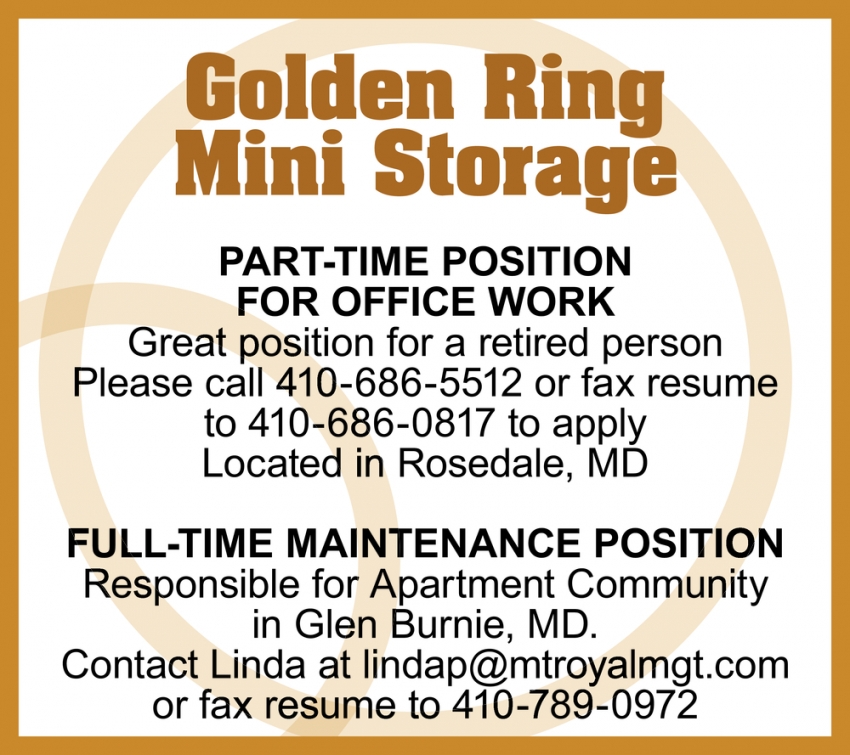 part-time-position-for-office-work-golden-ring-mini-storage